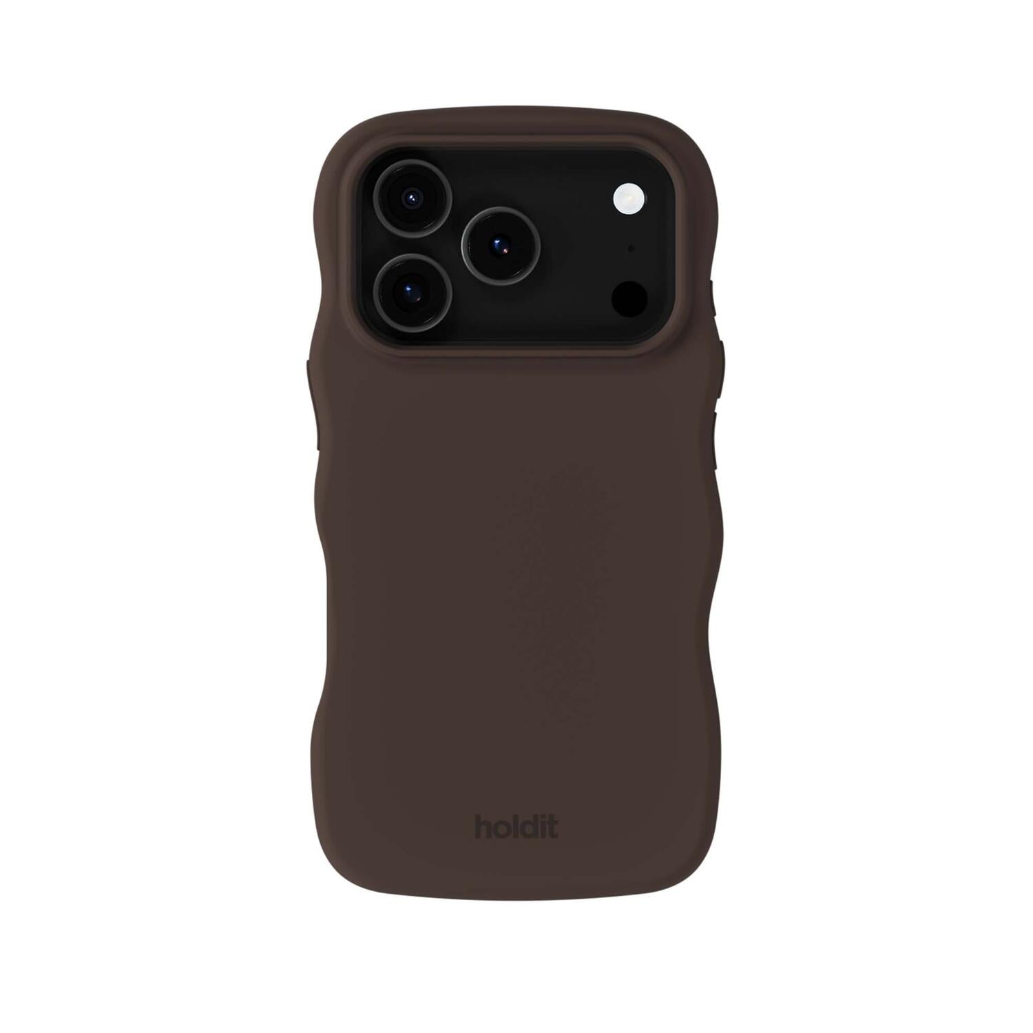 Wavy Silicone Magsafe iPhone cover – Chocolate
